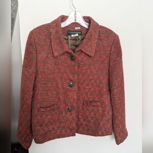 Harvé Benard Wool Blend Tweed Blazer Women's Size 16